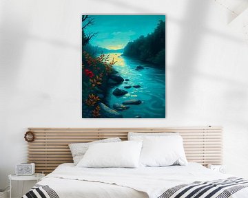 Wijkplaats rivier de schemering van Artistic