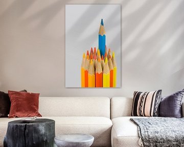 Abstract composition of a set wooden colour pencils von Tonko Oosterink