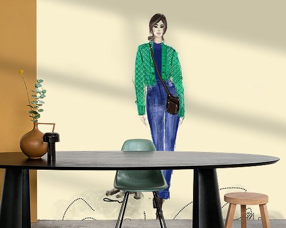 Voorbeeld van het werk in een kamer