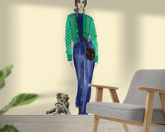 Voorbeeld van het werk in een kamer