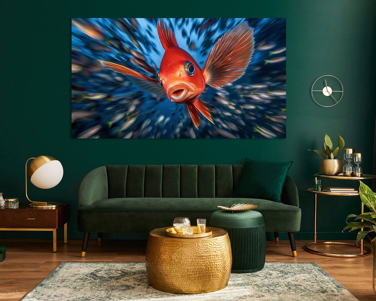 Voorbeeld van het werk in een kamer