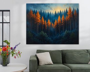 Forêt enchantée du crépuscule