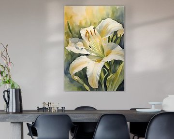 Witte Lelie Aquarel