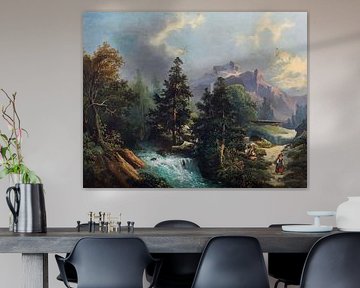 Gustav Barbarini, paysage de montagne avec rivière