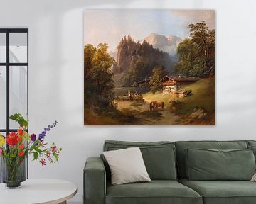 Gustav Barbarini, mountain landscape with farmhouse by Atelier Liesjes