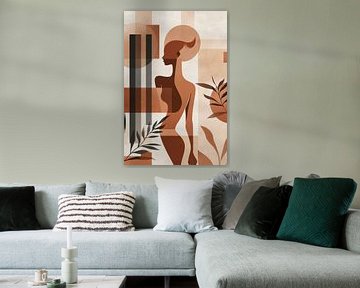 Botanische Abstractie in aardtinten van Studio BB
