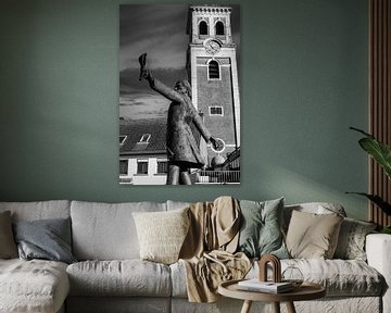 Standbeeld Emile Verhaeren, België, monochroom van Imladris Images