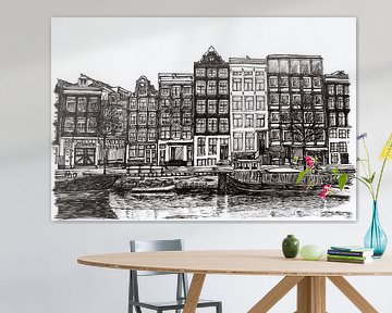 Tekening Amstel Huizen Amsterdam van Hendrik-Jan Kornelis