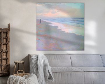 Pastel Strandzicht | Pastel Serenity van Abstract Schilderij