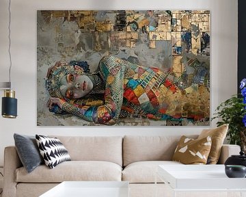 Vrouwencollage | Mosaic Reverie van Abstract Schilderij