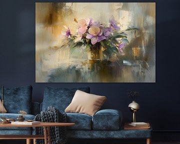 Lichtroze en Paarse Bloemen van Bloemen Studio