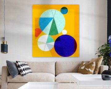 Abstracte compositie in geel van Corinne Welp