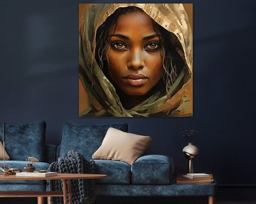 Afrikaanse vrouw van Koffie Zwart