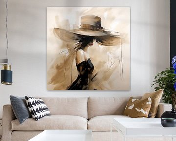 Frau mit Hut von Schwarzer Kaffee