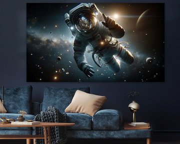Astronaut in boundless space by Jonas Weinitschke