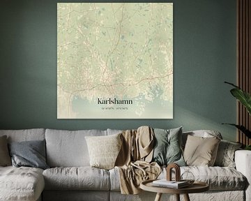 Vintage landkaart van Karlshamn, Sweden. van MijnStadsPoster