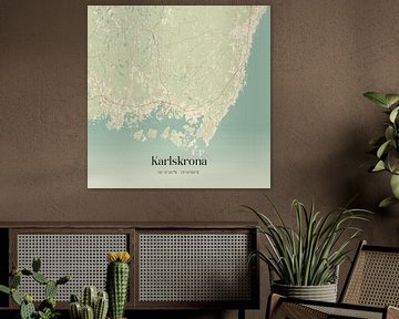 Vintage landkaart van Karlskrona, Sweden. van MijnStadsPoster