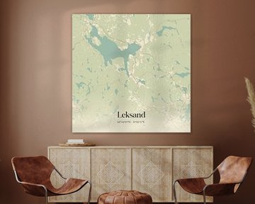 Vintage map of Leksand, Sweden. by Prints of Place