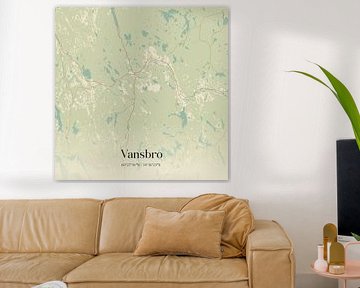Alte Karte von Vansbro, Schweden. von Ortsdrucke