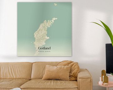 Vintage landkaart van Gotland, Sweden. van MijnStadsPoster