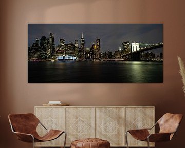 Manhattan & Brooklyn Bridge by night by Stefan Havadi-Nagy