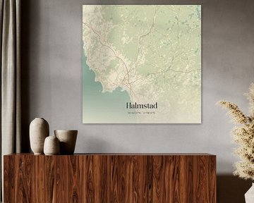 Vintage map of Halmstad, Sweden. by Prints of Place