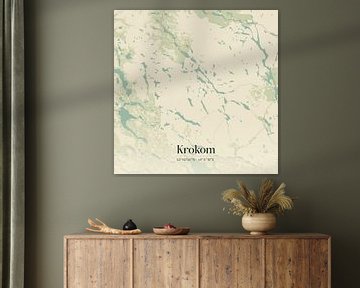 Vintage landkaart van Krokom, Sweden. van MijnStadsPoster