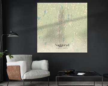 Alte Karte von Vaggeryd, Schweden. von Ortsdrucke