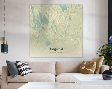 Alte Karte von Tingsryd, Schweden. von Ortsdrucke