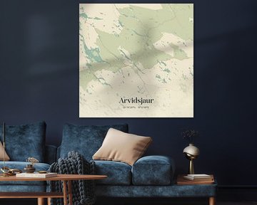 Alte Karte von Arvidsjaur, Schweden. von Ortsdrucke
