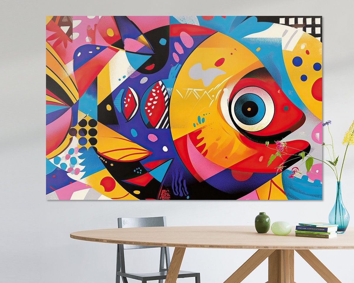 Voorbeeld van het werk in een kamer