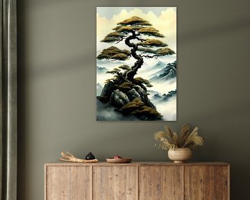 Bonsaiboom Berglandschap