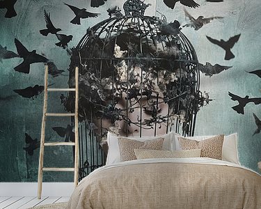 Voorbeeld van het werk in een kamer