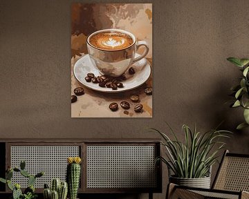 Stylish coffee composition with latte art by Pixelbull Design