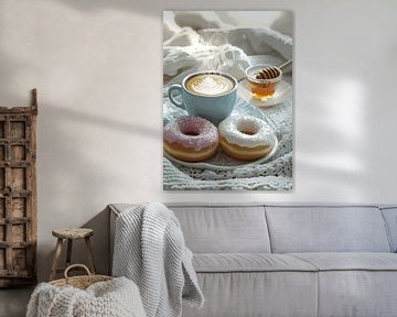 Gezellig ontbijt met koffie en donuts van Pixelbull Design