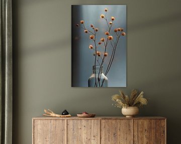 Delicate Droogbloemen in Oranje ii van Studio BB