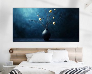 Yellow Roses in Dark Blue by Studio BB