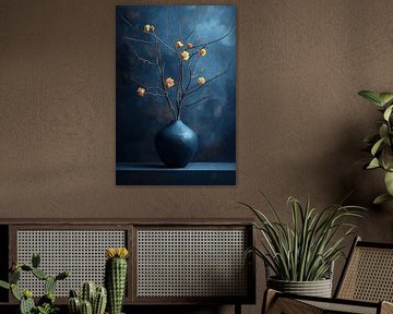 Yellow Roses in Dark Blue ii by Studio BB