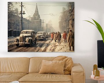 Photo analogique vintage en hiver Russie années 1950