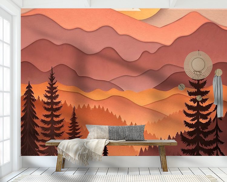 Voorbeeld van het werk in een kamer