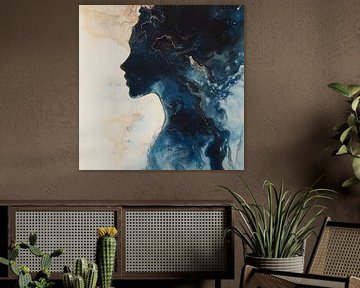 Cosmic silhouette fused with liquid dimensions by Color Square