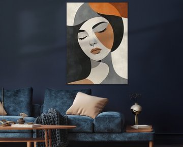 Minimalist female portrait in warm earth tones by Color Square