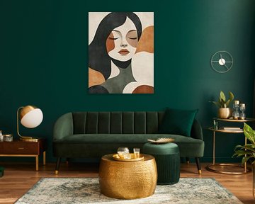 Minimalistisch vrouwelijk portret in aardetinten van Color Square