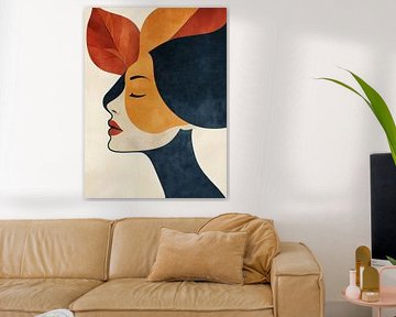 Minimalist female portrait with natural elements by Color Square