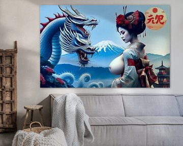 Geisha met draak erotiek van Egon Zitter