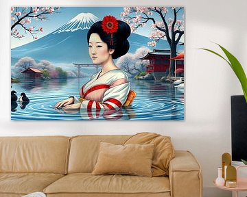 Geisha in the water by Egon Zitter