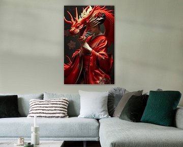 Geisha Liebe mit Drache, japanische Kunst