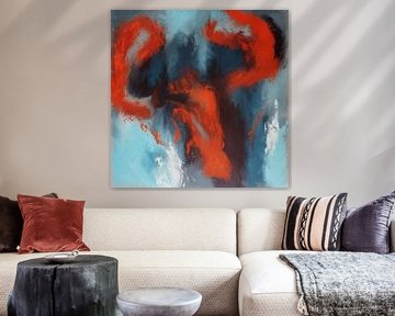 Better The Devil You Know - Vurige abstracte kunst met vette penseelstreken van Frankie Soldado