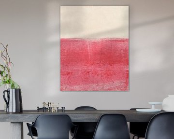 Wit en roze. Abstract landschap. van Dina Dankers