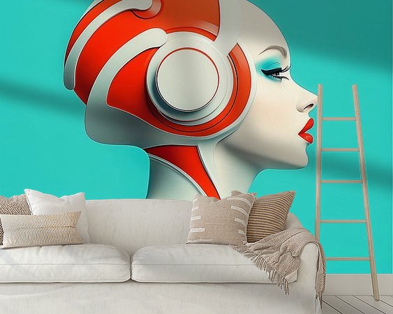 Voorbeeld van het werk in een kamer